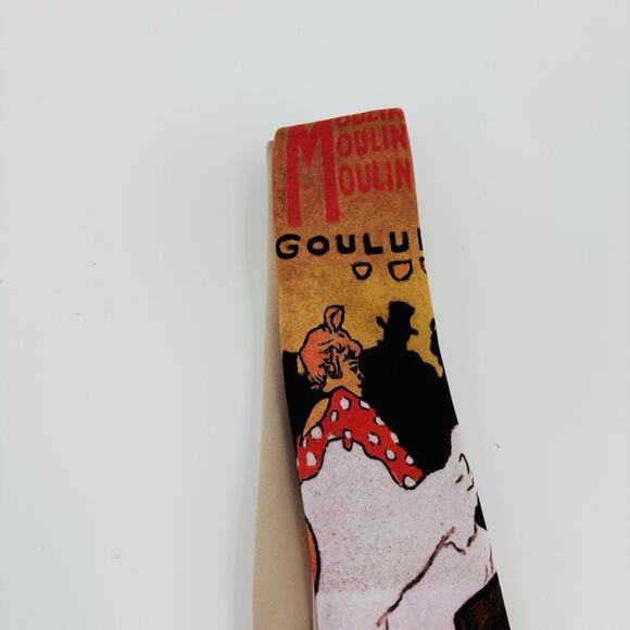 Vintage Ralph Marlin Moulin Rouge gray 1987 Necktie Rare 80’s VTG - Picture 3 of 5